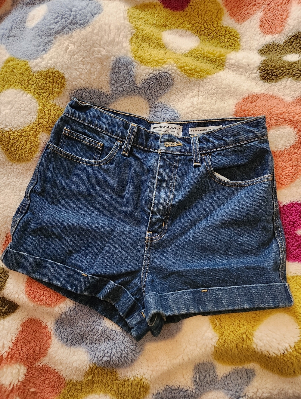 American Apparel Women's Dark Blue Denim Shorts